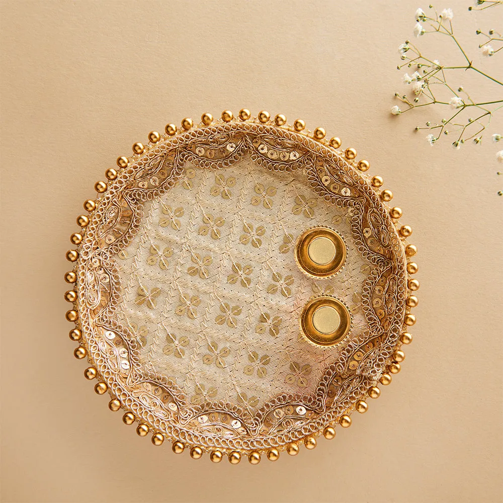 Thali Ivory Grace With Sequin 6.5in